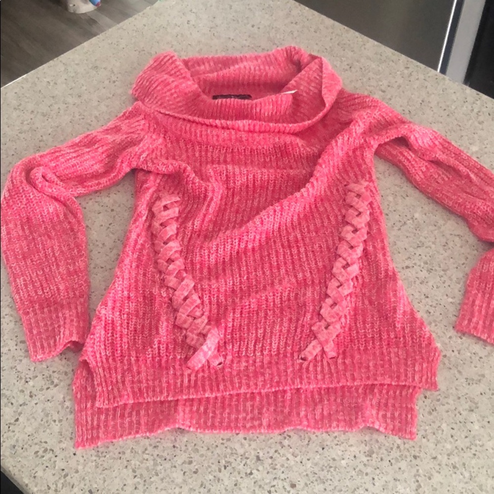 Pink cowl neck sweater